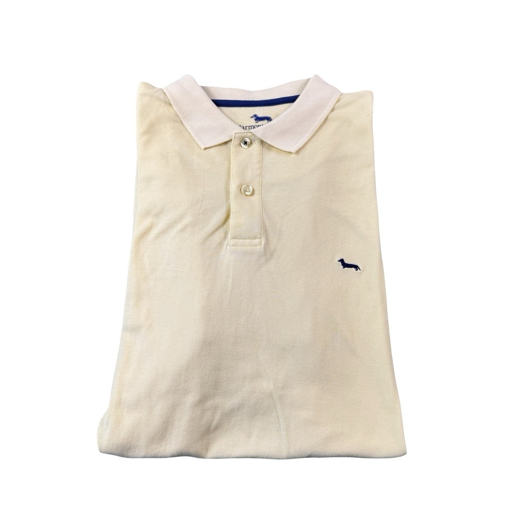 Harmont & Blaine Mens Yellow Cotton Embroidered Short Sleeve Polo Shirt Large
